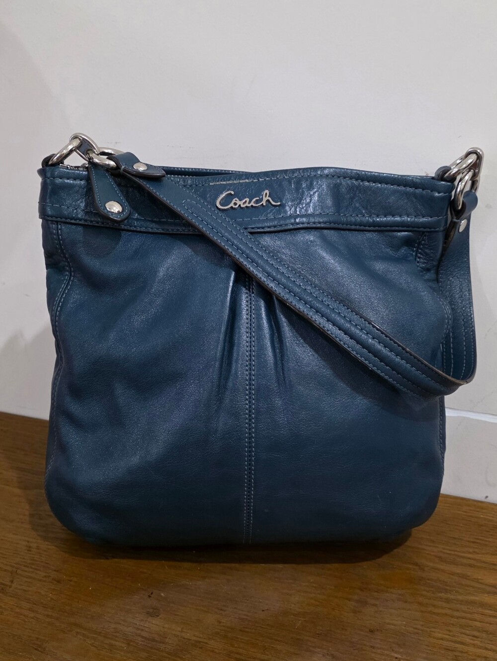 Coach Blue Navy Leather Shoulder Bag